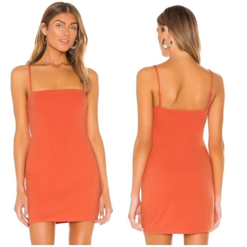 Lovers + Friends Olsen Jersey Knit Mini Dress in Orange